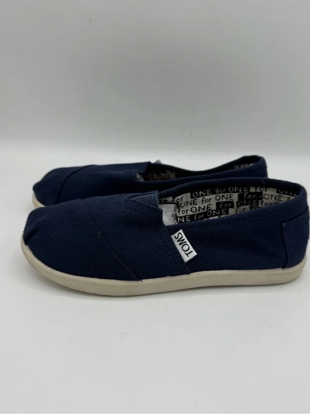 Toms Kids Black Canvas Slip-On Moccasins